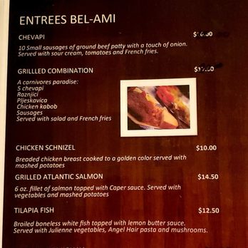 Bel Ami Lounge - a menu for a restaurant - Coffee & Tea Near Me - Chicago, Illinois