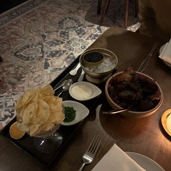 Stokes Adobe - Caviar Service, Crispy Potatoes with Lemon Truffle Crema - New American Near Me - Monterey, California