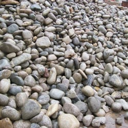 Ewing Landscape Materials - Building stones come in a variety of options. The one shown is White Cobblestone.