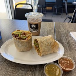 Cali-Burrito and Sweet House Iced Coffee Cali-Burrito and Sweet House Iced Coffee