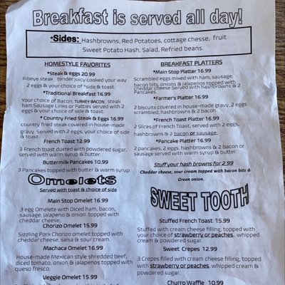 Menu photo 7 Main Stop on the Ave Yakima, WA Menu photo 7 Main Stop on the Ave Yakima, WA