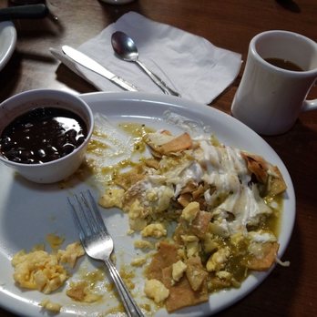 Pancake Republic - Chilaquiles, with the green sauce, con huevos were delicious. - Breakfast & Brunch Near Me - Rosarito, BCN Pancake Republic - Chilaquiles, with the green sauce, con huevos were delicious. - Breakfast & Brunch Near Me - Rosarito, BCN