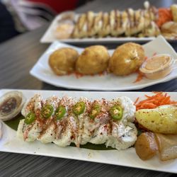 Queen Taco & Sushi - 14- Aguachile 9- Chiles Rellenos 11- Crunchy Roll