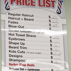 Paisano's Barber Shop - The price list.