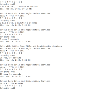 Battleborn Title & Registration Services - Call log with no callback - Departments of Motor Vehicles Near Me Battleborn Title & Registration Services - Call log with no callback - Departments of Motor Vehicles Near Me