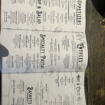 The Italian Kitchen - a menu on a table - Italian Near Me - Vero Beach, Florida