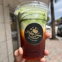 Happy Garden Cafe - Matcha Thai tea latte