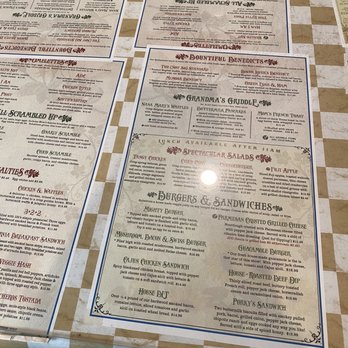 Mom's Restaurant - Menu, very original, under glass in each table. - Breakfast & Brunch Near Me - Chico, California