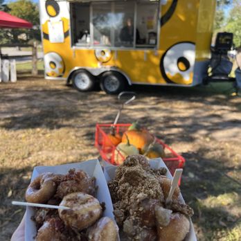 Olly's Donuts - Maple/bacon (left) and Apple/caramel/granola (right) - Donuts Near Me