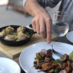 Swedish "meat"balls  Warm olives and mushrooms