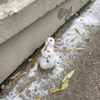 Bubba's Burgers And Bar - Outside sidewalk - mini snowman!! - American Near Me - Traverse City, Michigan