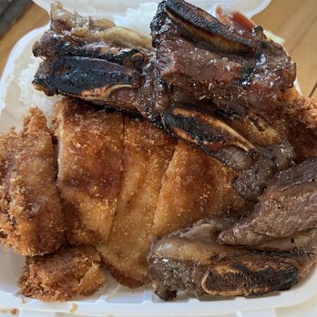 Choi's Family Restaurant - Combo Kalbi and chicken Katsu - Korean Near Me - Honolulu, Hawaii