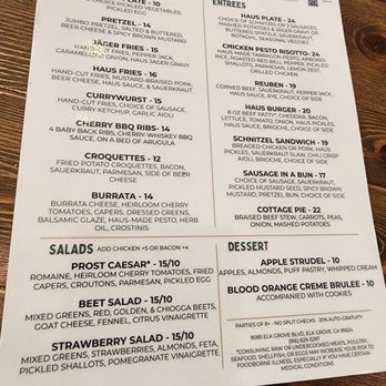Prost Beer Hall - Menu - Cocktail Bars Near Me - Elk Grove, California