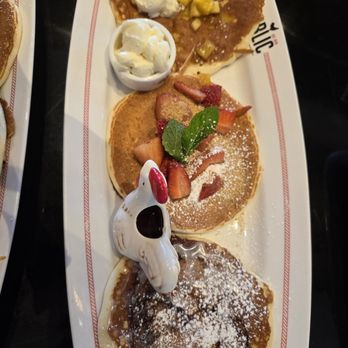 Breakfast Republic - Cinnamon roll pancake, strawberry pancake and pineapple upside pancake - Breakfast & Brunch Near Me - Culver City, California Breakfast Republic - Cinnamon roll pancake, strawberry pancake and pineapple upside pancake - Breakfast & Brunch Near Me - Culver City, California