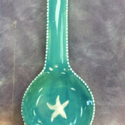 Paint Spot - Spoon rest after the kiln, Caribbean Blue