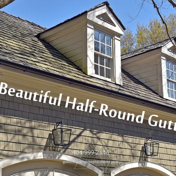 Gutter Repair & Replacement - Beautiful new half-round gutters in Sandy Springs, Georgia. - Gutter Services Near Me Gutter Repair & Replacement - Beautiful new half-round gutters in Sandy Springs, Georgia. - Gutter Services Near Me