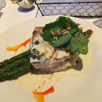 The Chalkboard Kitchen + Bar - Seabass in light cream sauce with capers - New American Near Me - Tulsa, Oklahoma The Chalkboard Kitchen + Bar - Seabass in light cream sauce with capers - New American Near Me - Tulsa, Oklahoma