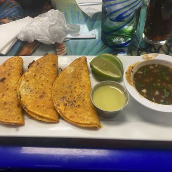 Monte De Rey Mexican Restaurant - Quesabirria... excellent, with fresh tomatillo salsa - Mexican Near Me - Kernersville, North Carolina