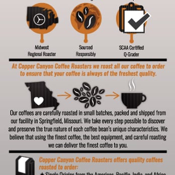 Copper Canyon Coffee Roasters - what makes copper canyon coffee roasters unique - Coffee & Tea Near Me - Battlefield, Missouri Copper Canyon Coffee Roasters - what makes copper canyon coffee roasters unique - Coffee & Tea Near Me - Battlefield, Missouri