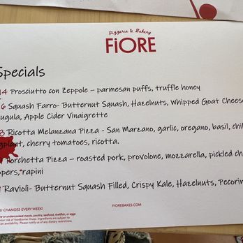 Fiore Pizzeria & Bakery - October/ Fall specials 2023 - Bakeries Near Me - Forest Park, Illinois