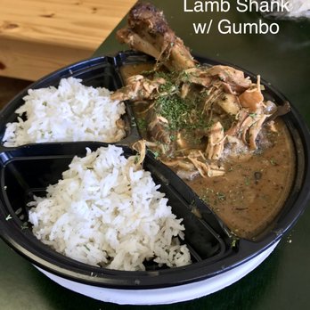 Swamp Cafe - Lamd Shank Gumbo with 2 sides of White Rice. - Cajun/Creole Near Me - Dallas, Texas