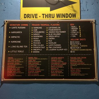 Daiquiris To Go - Menu- watch out for the curve. }:{ - Drive-Thru Bars Near Me - Humble, Texas