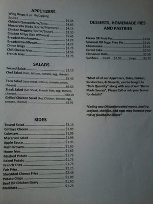 Menu photo 4 Hollands Restaurant Minerva, OH