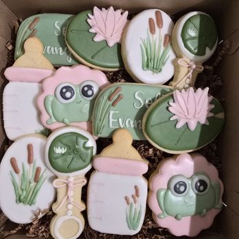 Suzie Q's Bakery - Bayou Themed baby shower cookies unwrapped. - Custom Cakes Near Me - Corona , California Suzie Q's Bakery - Bayou Themed baby shower cookies unwrapped. - Custom Cakes Near Me - Corona , California