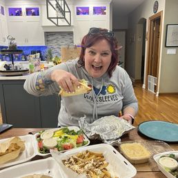 Tucking in to my birthday feast! Tucking in to my birthday feast!
