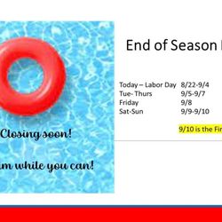 Louisville Turners - End of Season Pool Hours