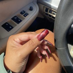 LA Nails - Gel x nail set with cat eye gel polish