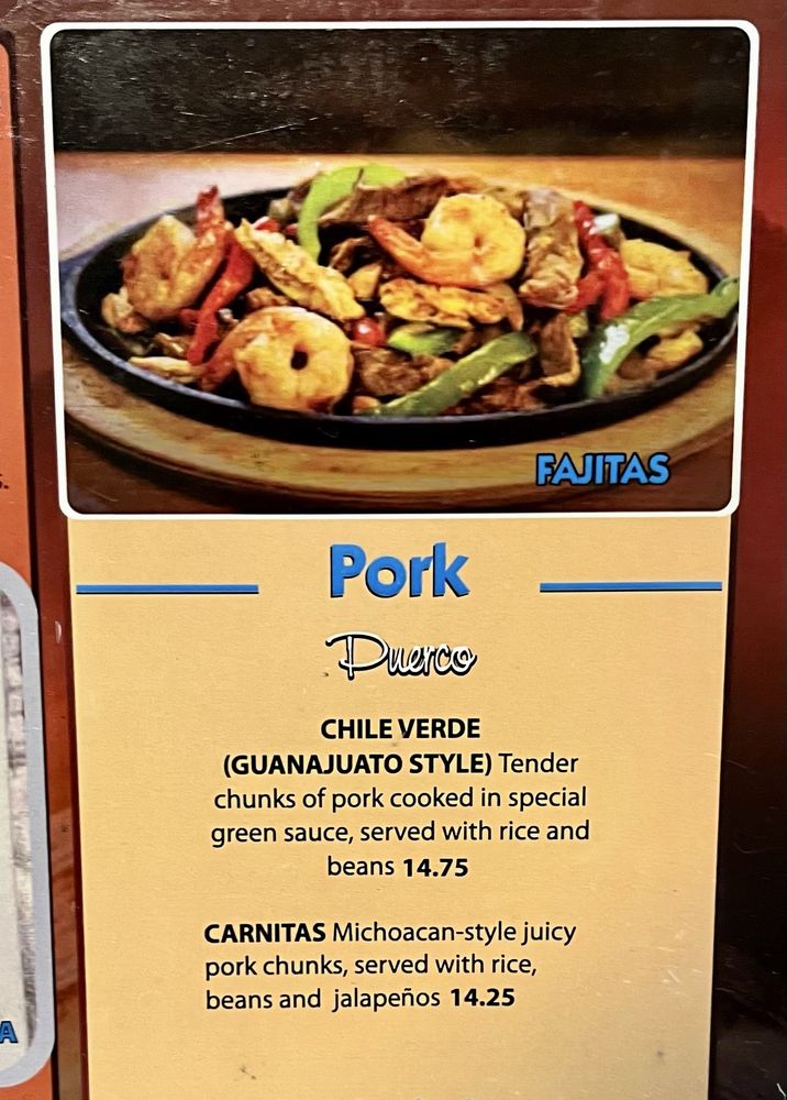Food from Monte Alban Restaurant