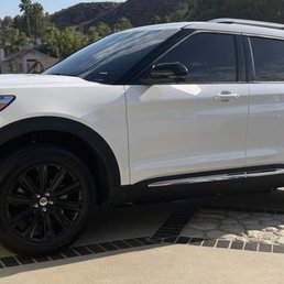 Car with black wheels