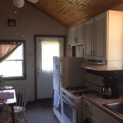 Liquid Light Center - Here's the kitchen of the cabin. For a rental, I found it pretty well stocked with cooking implements.