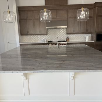 C&D Refinishings - Kitchen island cabinets painted white. - Refinishing Services Near Me