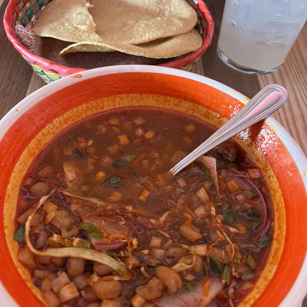 Cantina Calafia - Pozole rojo...omg this is bursting with flavor.  The best thing for a cold day.  So friggin delicious. - Mexican Near Me - Portland, Maine