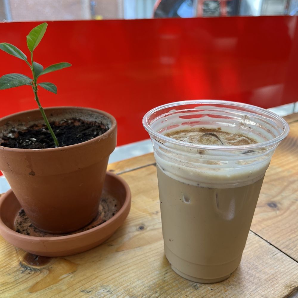 Iced latte with oat milk Iced latte with oat milk