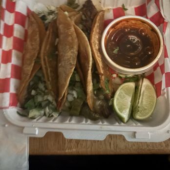 Tacos San Marcos - (3) Quesa tacos. Birria, napal, asada. Ask for a side of consume. - Food Trucks Near Me - Visalia, California Tacos San Marcos - (3) Quesa tacos. Birria, napal, asada. Ask for a side of consume. - Food Trucks Near Me - Visalia, California