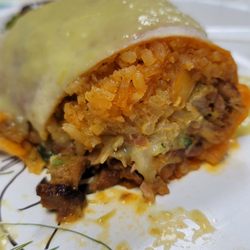 LuLu's On The Alameda - Carne asada super burrito with green hot sauce