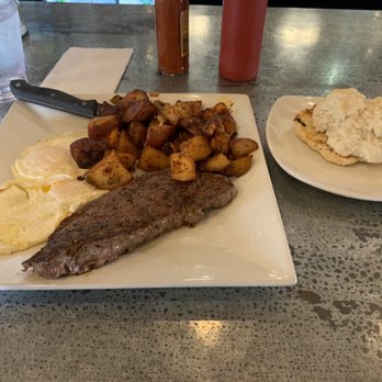 Toast Coffeehouse - Steak, eggs, potatoes and a side biscuit. - Coffee & Tea Near Me - Patchogue, New York Toast Coffeehouse - Steak, eggs, potatoes and a side biscuit. - Coffee & Tea Near Me - Patchogue, New York