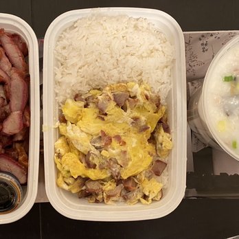 Shun Won Chinese Restaurant - 1 lb of Roast pork, roast pork and scrambled eggs and pork with thousand year old egg congee - Cantonese Near Me - Flushing, New York Shun Won Chinese Restaurant - 1 lb of Roast pork, roast pork and scrambled eggs and pork with thousand year old egg congee - Cantonese Near Me - Flushing, New York