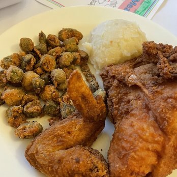 The Swanson - Fried chicken, fried okra, mashed potatoes (no gravy) - Southern Near Me - Perry, Georgia The Swanson - Fried chicken, fried okra, mashed potatoes (no gravy) - Southern Near Me - Perry, Georgia
