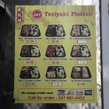 JSY Teriyaki Platter - a menu for the restaurant - Food Trucks Near Me JSY Teriyaki Platter - a menu for the restaurant - Food Trucks Near Me
