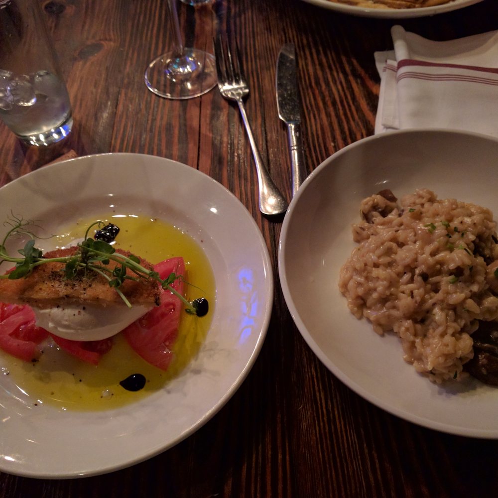 Cibo e Beve - Caprese and mushroom risotto - Italian Near Me - Atlanta, Georgia Cibo e Beve - Caprese and mushroom risotto - Italian Near Me - Atlanta, Georgia
