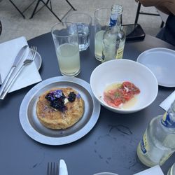 Cornbread and tuna crudo