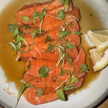 Oak & Coal - salmon crudo - Japanese Near Me - Costa Mesa, California