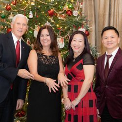 Lee's Nails - The Second Lady showing off Lee's work at the Vice President's Christmas Party.