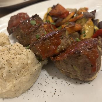 Babcock's Grove House - Blue Cheese Sriracha Meatloaf with mashed and roasted veggies. - Comfort Food Near Me - Lombard, Illinois Babcock's Grove House - Blue Cheese Sriracha Meatloaf with mashed and roasted veggies. - Comfort Food Near Me - Lombard, Illinois