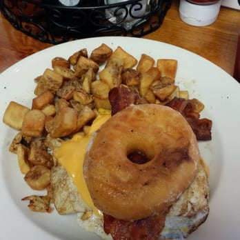 DK Diner - Breakfast donut sandwich, this plate cost $8 and was delicious but small and not very filling. - Diners Near Me - Grandview Heights, Ohio DK Diner - Breakfast donut sandwich, this plate cost $8 and was delicious but small and not very filling. - Diners Near Me - Grandview Heights, Ohio