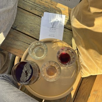 Art Du Vin - Natural Wine Bar - Wine flight and glass of Le Clairet Cabernet Sauvignon - Wine Bars Near Me - Long Beach, California Art Du Vin - Natural Wine Bar - Wine flight and glass of Le Clairet Cabernet Sauvignon - Wine Bars Near Me - Long Beach, California